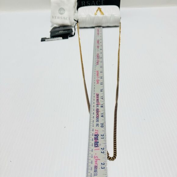 NWT Versace Virtus Mini White Quilted Leather Crossbody Bag with Gold Chain - Picture 14 of 15